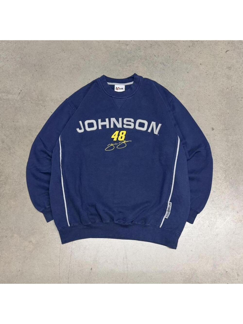 Vintage Chase Authentics NASCAR Ernie Johnson Spellout Crewneck Sweatshirt